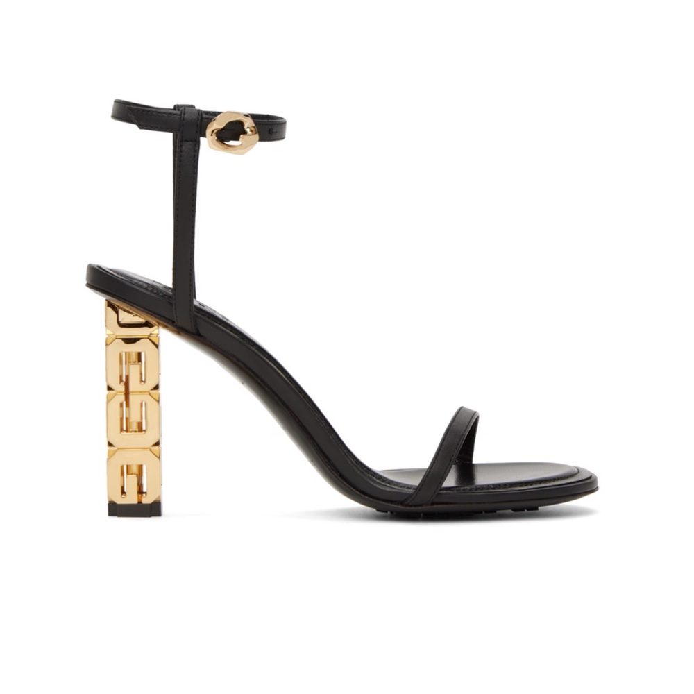 Givenchy Black and Gold Women's Heeled Sandals